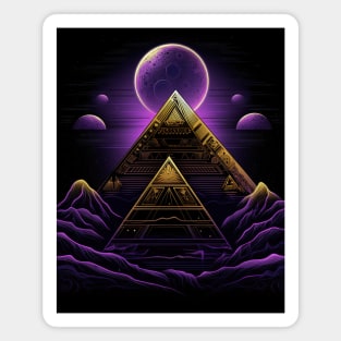 Golden Pyramids Under Purple Moons Magnet